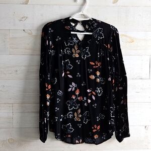 Floral Black Blouse